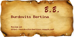 Burdovits Bertina névjegykártya